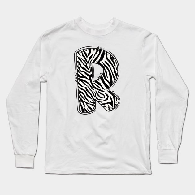 Zebra Letter R Long Sleeve T-Shirt by Xtian Dela ✅